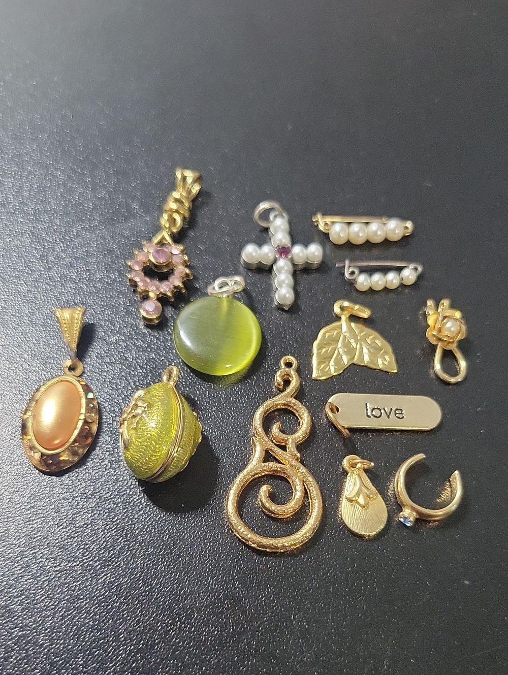 Gold Tone Multi-Charm Pendant Lot